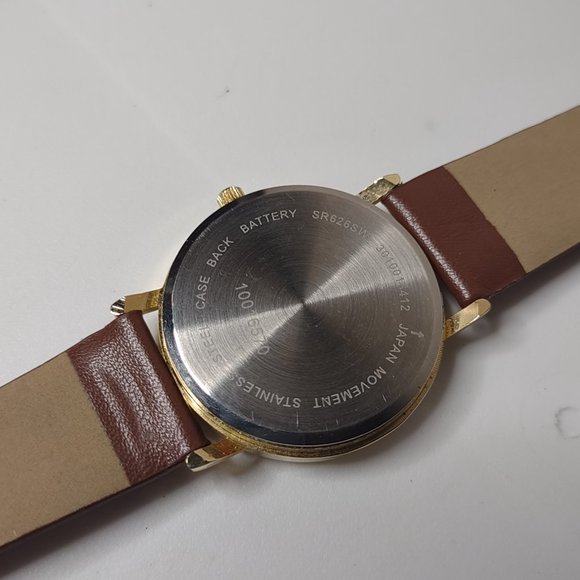 Brown And Gold Tone Map Watch - Picture 9 of 12